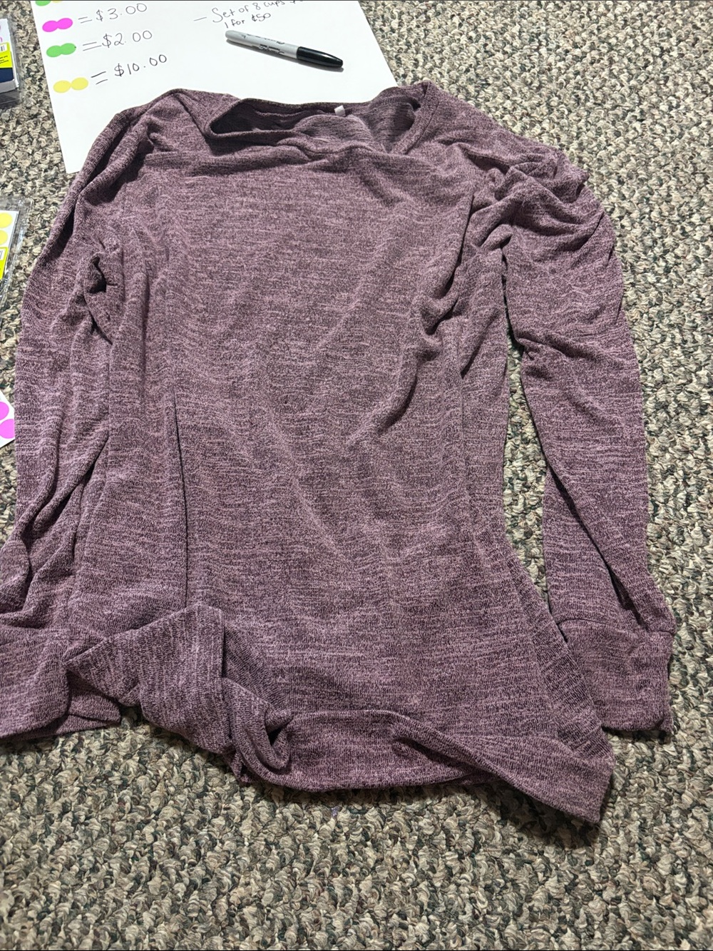 Women’s Long Sleeve Scoop Neck Sweater - Heather Mauve